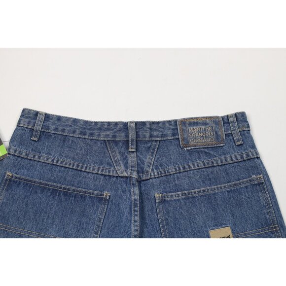 Deadstock Vintage 90s Marithe Francois Girbaud Mens 32 Baggy Denim Shorts Blue - Picture 9 of 11